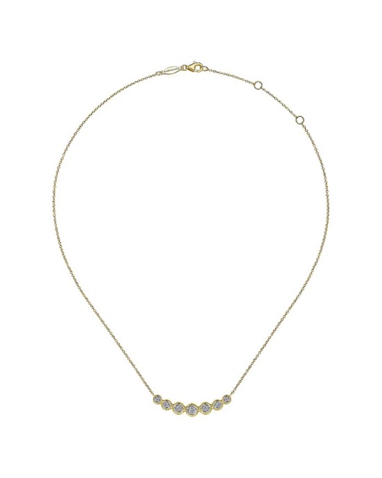 Gabriel & Co. Contemporary Collection Diamond Curved Bar Necklace
